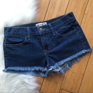 WILDFOX Lara Mid Rise Denim Cutoff Shorts